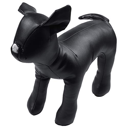 BEIEM Leder Hund Schaufensterpuppen Stehend Stellung Hund Modelle Spielzeug Haustier Tier Geschaeft Schaufensterpuppe Schwarz S von BEIEM