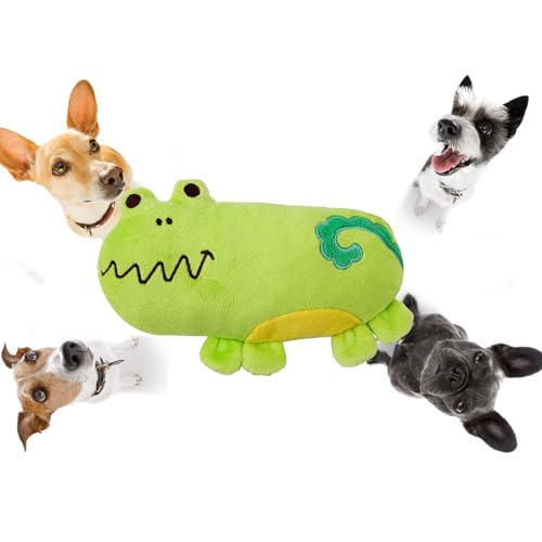BEIJIALY Frosch-Plüsch-Hundespielzeug, Robustes Hundespielzeug, Frosch-Kuscheltiere für Hunde, Cartoon-süßes Welpen-Kauspielzeug, Lustiges Zähneknirschen, Gefülltes Plüsch-Hundespielzeug für Haustiere von BEIJIALY