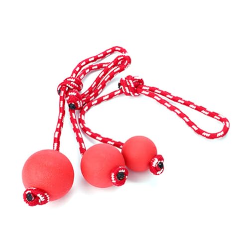 BEIJIALY Gummi-Hundespielzeugball an Einem Seil, Hundeball-Seilspielzeug, Interaktives, Sicheres, Langlebiges Hundespielzeug, Seilzerrspielzeug, Gummi-Kauspielzeug, Robustes Seilspielzeug für(5.5cm) von BEIJIALY