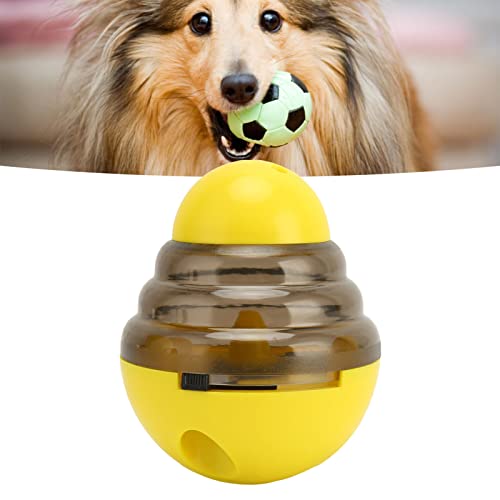 BEIJIALY Hunde-Leckerli-Spenderball, Interaktiver Hundespielzeug-Leckerli-Spender, Langsames Füttern, Interaktiver Tierfutter-Spender-Puzzleball für das Katzentraining(Gelb) von BEIJIALY
