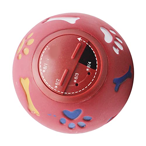 BEIJIALY Leckerli-Ball für Hunde, Leckerli-Spenderball für Hunde, Interaktives Futterausgabe-Welpen-Puzzle-Spielzeug, Langsames Füttern, Verstellbares Kau-Welpen-Puzzle-Ball-Spielzeug(Rot 11cm) von BEIJIALY