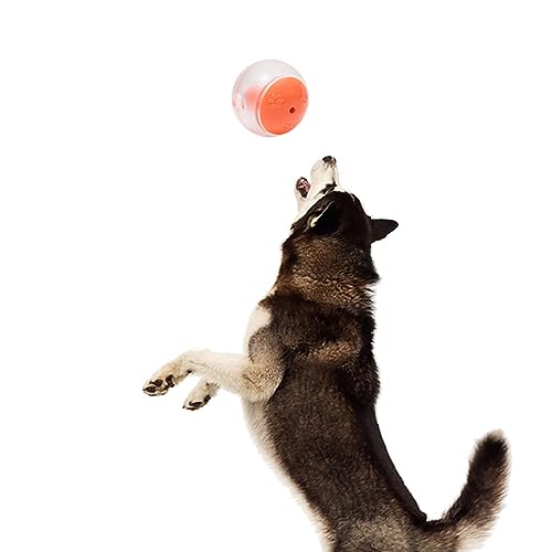 BEIJIALY Leckerli-Spender, Interaktives Hundespielzeug, Hundespielzeugball, Endloser Spaß, Langlebig, TPR-Futterspender, Interaktiver Hunde-Beißball für die Familie Im Haus(Orange) von BEIJIALY