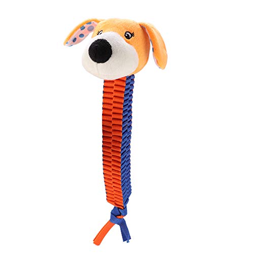 BEIJIALY Plüsch-Quietschspielzeug für Hunde, Interaktives Kauspielzeug für Hunde, Niedliches Oxford-Stofftier-Kopfmodell, Zahnreinigungsschutz, Beiß-Kauspielzeug für Hunde(gelber Hund) von BEIJIALY