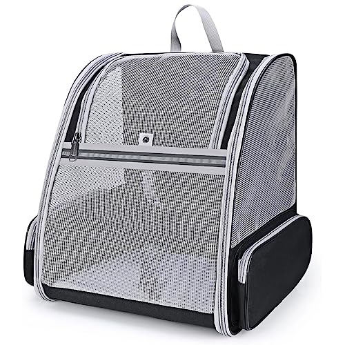 BEIKOTT Haustier-Rucksack für kleine Katzen und Hunde, belüftet, zusammenklappbar, mit Sicherheitsgurten, Schnallen für Reisen, Wandern und den Außenbereich, schwarz BEIKOTT Haustier-Rucksack für kleine Katzen und Hunde, belüftet, zusammenklappbar, mit Sicherheitsgurten, Schnallen für Reisen, Wandern und den Außenbereich, schwarz von BEIKOTT