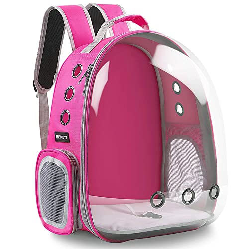 BEIKOTT Katzenrucksack, Tragetasche, Hunderucksack, Haustier-Bubble-Rucksack für kleine Katzen, Welpen, Hunde, Hasen, Fluggesellschaft zugelassen, belüftet, transparenter Kapselrucksack für Reisen, von BEIKOTT