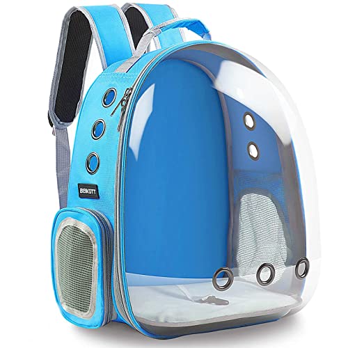 BEIKOTT Katzenrucksack Tragetasche, Hunderucksack, Haustier-Rucksack für kleine Katzen, Welpen, Hunde, Hase, von Fluggesellschaften zugelassen, belüftet, transparenter Kapselrucksack für Reisen, von BEIKOTT
