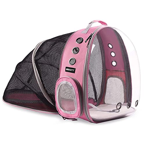 BEIKOTT Rückseite, erweiterbarer Katzenrucksack, Haustier-Hunderucksack, Tragetasche für kleine Katzen, Hunde und Vögel, transparenter Raumkapsel-Rucksack für Reisen/Wandern/Outdoor BEIKOTT Rückseite, erweiterbarer Katzenrucksack, Haustier-Hunderucksack, Tragetasche für kleine Katzen, Hunde und Vögel, transparenter Raumkapsel-Rucksack für Reisen/Wandern/Outdoor von BEIKOTT