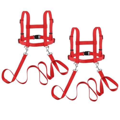 2 Stück Pferdeleine zum Spielen für Kinder Rot Pferdeleine Kinder Pferdeleine Spielzeug Pferde Longierleine Pferdegeschirr für Kinder zum Spielen Harness Kinde für Jungen und Mädchen von BEIMEIII