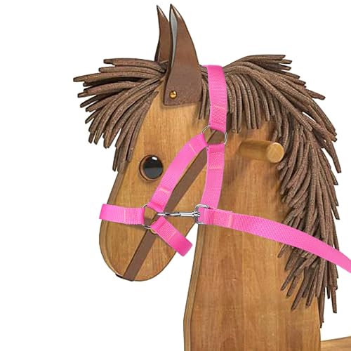 Holzpferd Zubehör Trense Trensenzaum Trense Pink Gebisslose Trense Holzpferd Halfter mit Verstellbar Genickstück Trense Mini Shetty Halfter Halfter für Gartenpferd für Holzpferd Spielzeugpferde (Groß) Holzpferd Zubehör Trense Trensenzaum Trense Pink Gebisslose Trense Holzpferd Halfter mit Verstellbar Genickstück Trense Mini Shetty Halfter Halfter für Gartenpferd für Holzpferd Spielzeugpferde (Groß) von BEIMEIII