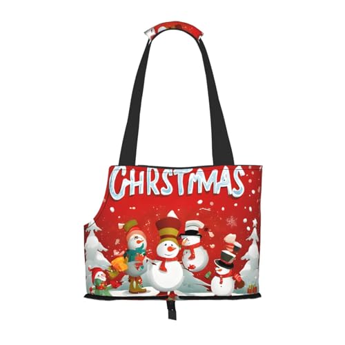 Bedruckte faltbare Haustiertasche mit Aufschrift "Merry Christmas", tragbare Reisetasche für Welpen, Katzen, Haustier-Tragetasche, Rucksäcke Bedruckte faltbare Haustiertasche mit Aufschrift "Merry Christmas", tragbare Reisetasche für Welpen, Katzen, Haustier-Tragetasche, Rucksäcke von BEIVGOXL