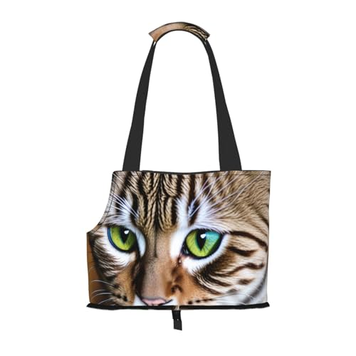 Bedruckte faltbare Haustiertasche mit Katzen-Motiv, tragbare Reisetasche für Welpen, Katzen, Haustier-Tragerucksäcke. von BEIVGOXL