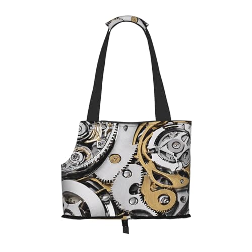 Coole Steampunk-Ausrüstung, bedruckte faltbare Haustiertasche – tragbare Reisetasche für Welpen, Katzen, Haustier-Tragetasche, Rucksäcke von BEIVGOXL