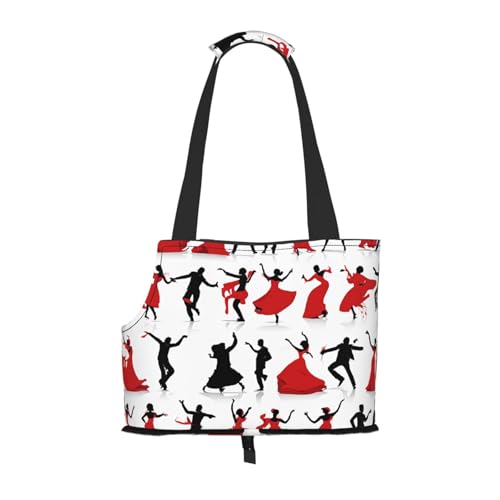 Faltbare Haustiertasche mit Ballsaal-Tanzmotiv, tragbare Reisetasche für Welpen, Katzen, Haustier-Tragetasche, Rucksäcke von BEIVGOXL