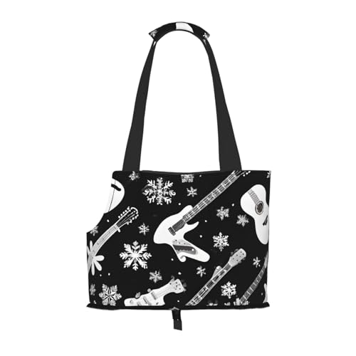 Faltbare Haustiertasche mit Gitarrenmuster, tragbare Reisetasche für Welpen, Katzen, Haustier-Tragetasche, Rucksäcke Faltbare Haustiertasche mit Gitarrenmuster, tragbare Reisetasche für Welpen, Katzen, Haustier-Tragetasche, Rucksäcke von BEIVGOXL
