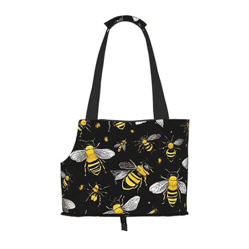 Faltbare Haustiertasche mit Hummelmotiv, tragbar, für Welpen, Katzen, Reisetasche, Haustier-Tragetasche, Rucksäcke von BEIVGOXL