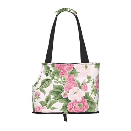 Faltbare Haustiertasche mit Pflanzenblumen, bedruckt, tragbare Reisetasche für Welpen, Katzen, Haustier-Tragetasche, Rucksäcke Faltbare Haustiertasche mit Pflanzenblumen, bedruckt, tragbare Reisetasche für Welpen, Katzen, Haustier-Tragetasche, Rucksäcke von BEIVGOXL