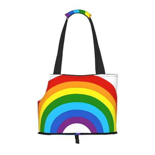 Faltbare Haustiertasche mit Regenbogen-Druck, tragbare Reisetasche für Welpen, Katzen, Haustier-Tragetasche, Rucksäcke Faltbare Haustiertasche mit Regenbogen-Druck, tragbare Reisetasche für Welpen, Katzen, Haustier-Tragetasche, Rucksäcke von BEIVGOXL