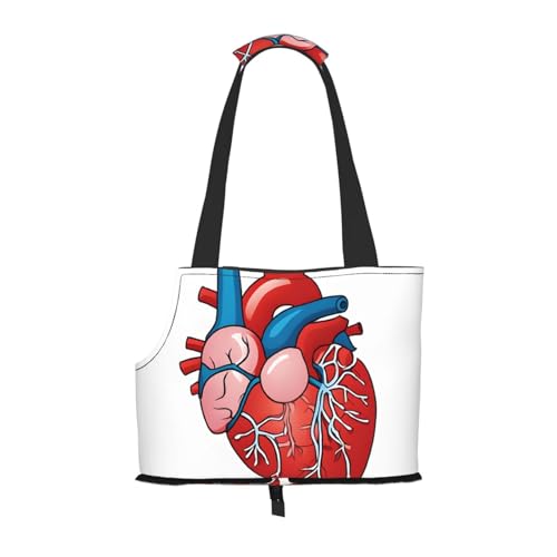 Haustiertasche, Motiv: menschliche Anatomie, Herzdiagramm, bedruckt, faltbar, tragbar, für Welpen, Katzen, Reisetasche, Haustier-Tragetasche, Rucksäcke Haustiertasche, Motiv: menschliche Anatomie, Herzdiagramm, bedruckt, faltbar, tragbar, für Welpen, Katzen, Reisetasche, Haustier-Tragetasche, Rucksäcke von BEIVGOXL