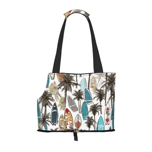 Hawaiianischer Surfer auf gewelltem Druck, faltbare Haustiertasche, tragbare Reisetasche für Welpen, Katzen, Haustier-Tragetasche, Rucksäcke Hawaiianischer Surfer auf gewelltem Druck, faltbare Haustiertasche, tragbare Reisetasche für Welpen, Katzen, Haustier-Tragetasche, Rucksäcke von BEIVGOXL