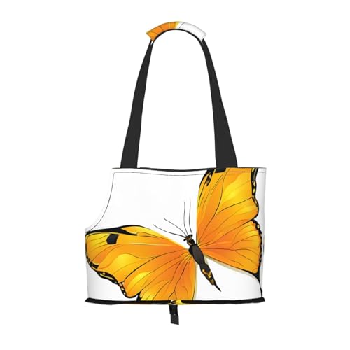 Hübsche faltbare Haustiertasche mit Schmetterlings-Motiv, tragbare Reisetasche für Welpen, Katzen, Haustier-Tragetasche, Rucksäcke Hübsche faltbare Haustiertasche mit Schmetterlings-Motiv, tragbare Reisetasche für Welpen, Katzen, Haustier-Tragetasche, Rucksäcke von BEIVGOXL