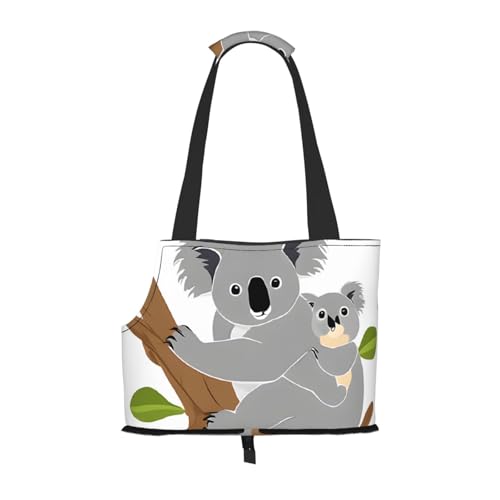 Hugging Tree Koala bedruckte faltbare Haustiertasche – tragbare Reisetasche für Welpen, Katzen, Haustier-Tragetasche, Rucksäcke von BEIVGOXL