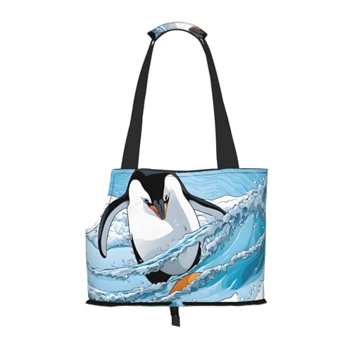 Niedliche Pinguine, Baby-Fotos, bedruckt, faltbare Haustiertasche, tragbare Reisetasche für Welpen, Katzen, Haustier-Tragetasche, Rucksäcke Niedliche Pinguine, Baby-Fotos, bedruckt, faltbare Haustiertasche, tragbare Reisetasche für Welpen, Katzen, Haustier-Tragetasche, Rucksäcke von BEIVGOXL
