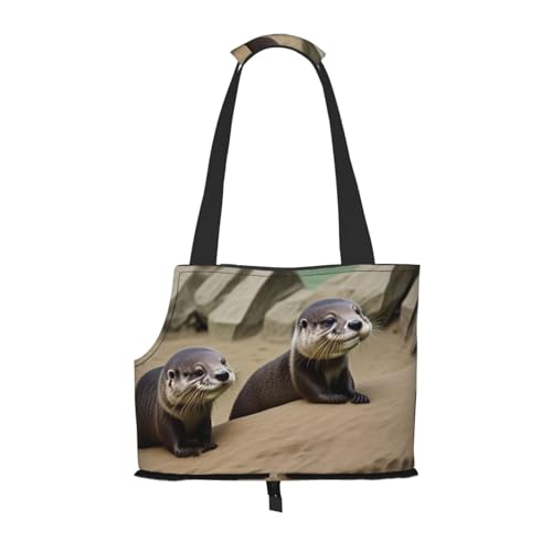 Otter bedruckte faltbare Haustiertasche – tragbare Reisetasche für Welpen, Katzen, Haustier-Tragetasche, Rucksäcke Otter bedruckte faltbare Haustiertasche – tragbare Reisetasche für Welpen, Katzen, Haustier-Tragetasche, Rucksäcke von BEIVGOXL