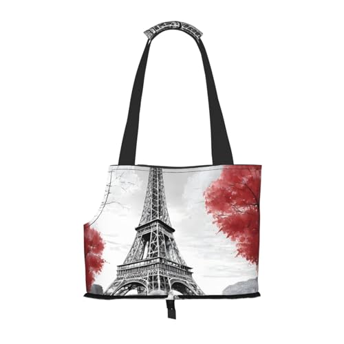 Paris bedruckte faltbare Haustiertasche – tragbare Reisetasche für Welpen, Katzen, Haustier-Tragetasche, Rucksäcke Paris bedruckte faltbare Haustiertasche – tragbare Reisetasche für Welpen, Katzen, Haustier-Tragetasche, Rucksäcke von BEIVGOXL
