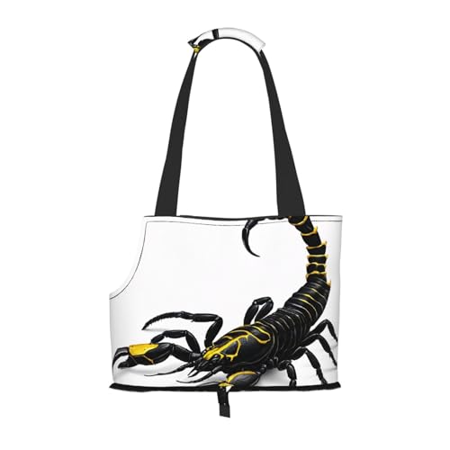 Skorpion bedruckte faltbare Haustiertasche – tragbare Reisetasche für Welpen, Katzen, Haustier-Tragetasche, Rucksäcke Skorpion bedruckte faltbare Haustiertasche – tragbare Reisetasche für Welpen, Katzen, Haustier-Tragetasche, Rucksäcke von BEIVGOXL