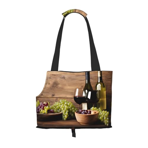 Weinflaschenkorken, Trauben, bedruckt, faltbare Haustiertasche – tragbare Reisetasche für Welpen, Katzen, Haustier-Tragetasche, Rucksäcke Weinflaschenkorken, Trauben, bedruckt, faltbare Haustiertasche – tragbare Reisetasche für Welpen, Katzen, Haustier-Tragetasche, Rucksäcke von BEIVGOXL