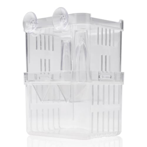 2 Stück schwimmende Fischzüchterbox für Aquarium-Trennwand, transparente Fischisolation Zuchtbox mit Saugnäpfen, Garnelentank, Brutkasten für Clownfisch, Betta, Guppy Acclimation 2 Stück schwimmende Fischzüchterbox für Aquarium-Trennwand, transparente Fischisolation Zuchtbox mit Saugnäpfen, Garnelentank, Brutkasten für Clownfisch, Betta, Guppy Acclimation von BELEFU