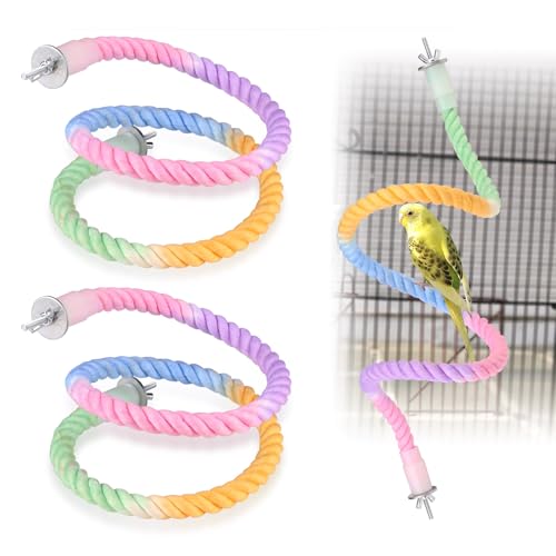 BELEFU 2 Stück 80 cm große Vogelseil-Sitzstange, zum Aufhängen, biegbar, für Käfige, Kletterschaukel, Sittiche, Ständer für Wellensittiche, Nymphensittiche, Nymphensittiche, Finken BELEFU 2 Stück 80 cm große Vogelseil-Sitzstange, zum Aufhängen, biegbar, für Käfige, Kletterschaukel, Sittiche, Ständer für Wellensittiche, Nymphensittiche, Nymphensittiche, Finken von BELEFU
