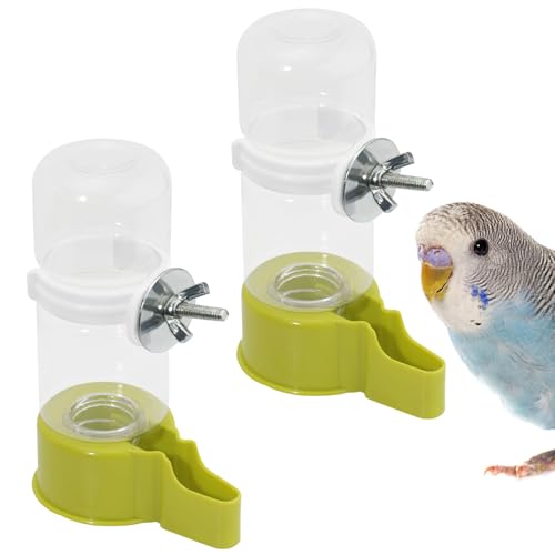 BELEFU Automatischer Vogel-Wasserspender mit Schraubschnalle, 133 ml, zum Aufhängen, Vogel-Wasserspender für Käfig, kein Durcheinander, Vogelkäfigspender, Dinker für Papageien, Sittiche, Tauben von BELEFU