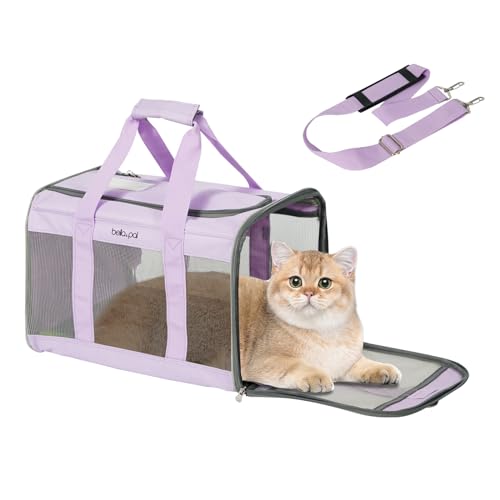 BELLA & PAL Transportbox Katzen/Kleiner Hund, Faltbare Katzentasche Transporttasche mit Kratzfreie Netz, Hundetragetasche mit Einstellbar Schultergurt, katzenbox für Katzen Welpe, M von BELLA & PAL
