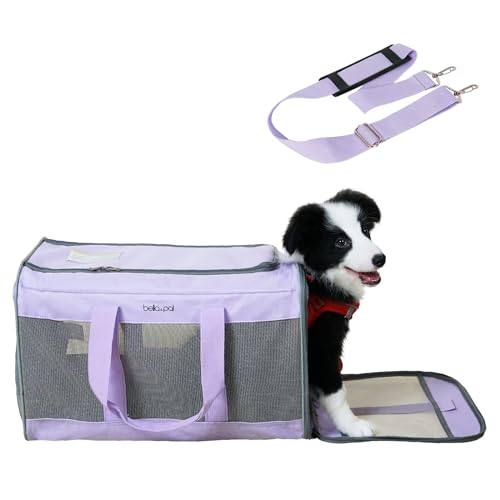 BELLA & PAL Transportbox Katzen/Kleiner Hund, Faltbare Katzentasche Transporttasche mit Kratzfreie Netz, Hundetragetasche mit Einstellbar Schultergurt, Katzenbox für Katzen/Kleiner Hunde/Welpe, L von BELLA & PAL