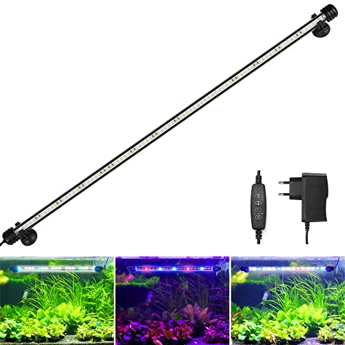 BELLALICHT LED Timer Aquarium Beleuchtung - Aquarien Lampe [RGB-Weiß Licht] mit eingebautem Timer Dimmer, Dimmbar 10 Helligkeitsstufen IP67 Wasserdicht Light für Fisch Tank Pflanze, L-93C von BELLALICHT