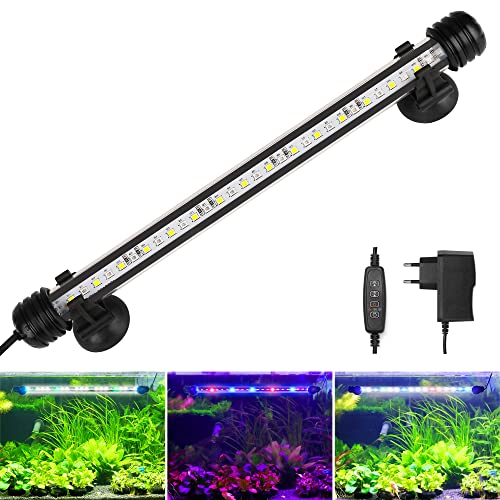 BELLALICHT LED Timer Aquarium Beleuchtung - Aquarien Lampe [RGB-Weiß Licht] mit eingebautem Timer Dimmer, Dimmbar 10 Helligkeitsstufen IP67 Wasserdicht Light für Fisch Tank Pflanze, L-29C von BELLALICHT