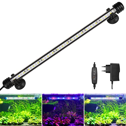 BELLALICHT LED Timer Aquarium Beleuchtung - Aquarien Lampe [RGB-Weiß Licht] mit eingebautem Timer Dimmer, Dimmbar 10 Helligkeitsstufen IP67 Wasserdicht Light für Fisch Tank Pflanze, L-39C von BELLALICHT