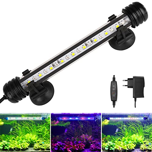 BELLALICHT LED Timer Aquarium Beleuchtung - Aquarien Lampe [RGB-Weiß Licht] mit eingebautem Timer Dimmer, Dimmbar 10 Helligkeitsstufen IP67 Wasserdicht Light für Fisch Tank Pflanze, L-19C von BELLALICHT