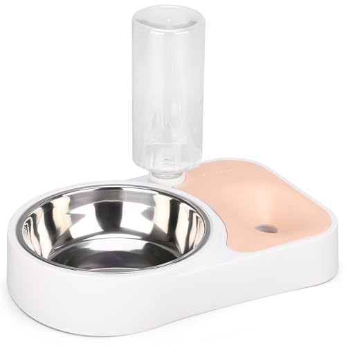 Belle Vous Futterspender für Katzen und Hunde - Automatischer Futterspender Hund - 500 ml - Automatischer Wasserspender für Haustiere - Katzentränke - Ohne Stromversorgung - Rosa von BELLE VOUS