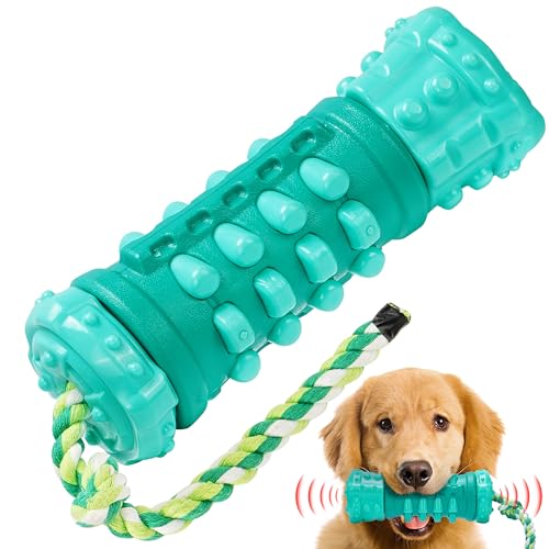 BELLE VOUS Hundespielzeug unzerstörbar mit Zugseil - Robustes Hunde Kauspielzeug - interaktives Puzzlespielzeug unkaputtbar - für jeden Hund - Hundezahnbürste von BELLE VOUS