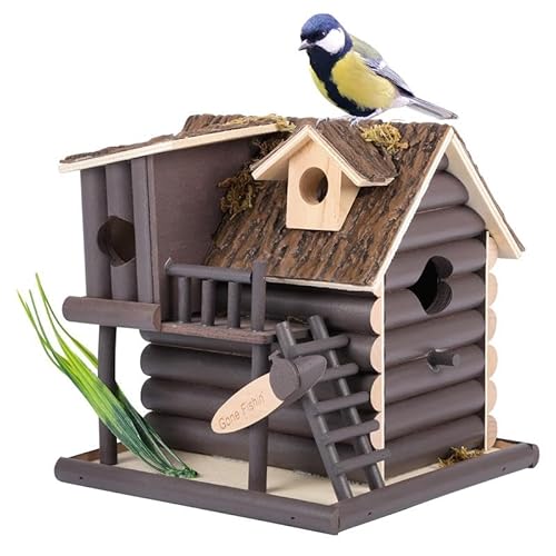 Belle Vous Vogelhaus für draußen - Vogelhaus aus Holz - Dekorativer Gartenfutterspender - Zur Beobachtung wildlebender Tiere - Künstliches Nest - Vogelfutterhaus - Vogelhaus Balkon von BELLE VOUS