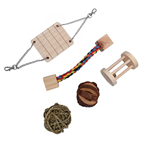 BELLIFFY Spielzeug Satz Für Hamster Aus Holz Kauspielzeug Für Backenzähne Beschäftigungsspielzeug Für Kleintiere von BELLIFFY