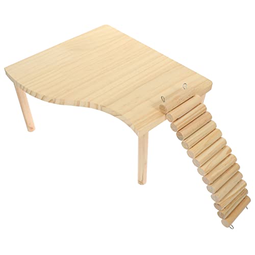 BELLIFFY Holz Hamster Spielzeug Trage-plattform Interessantes Leiter Hamster Versorgung Käfig Plattform Lustiges Chinchilla Spielzeug Dekoratives Rattenspielzeug Hausratte Bedarf von BELLIFFY