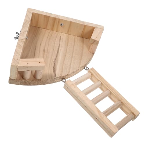BELLIFFY 1satz Holz Mit Plattform Und Leiter Für Hamster Und Chinchillas Interessantes Spielzeug Für Ratten Und Kleintiere Sicher Und Gesund Kauen Für Käfige Und Bewegung von BELLIFFY