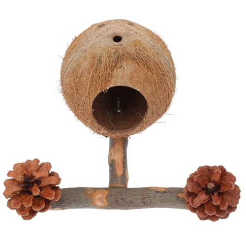 BELLIFFY 1satz Kompaktes Aus Holz Für Papageien DIY Stehpol Für Vögel Kauspielzeug Mit Kokosnussnest Und Krallenpflege Für Wellensittiche Und Nymphensittiche BELLIFFY 1satz Kompaktes Aus Holz Für Papageien DIY Stehpol Für Vögel Kauspielzeug Mit Kokosnussnest Und Krallenpflege Für Wellensittiche Und Nymphensittiche von BELLIFFY