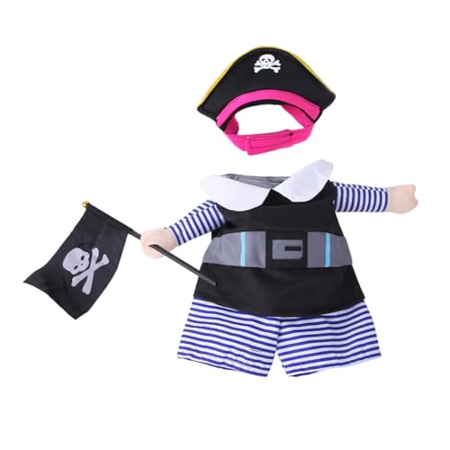 BELLIFFY 1 Satz Pet Pirate Costume für Katzen Lustiges Kostüm mit Mütze Hautfreundlich und Bequem für Partys und Perfektes für Haustier von BELLIFFY