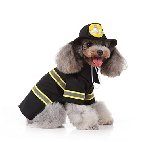 BELLIFFY Feuerwehruniformform Hundekleidung Haustierkleidung Performance-kostüm Verwandelter Mantel Party-Outfit Für Große Hunde XL von BELLIFFY