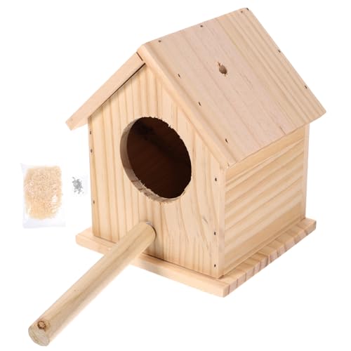 BELLIFFY Holz Vogelnest Vogelhaus Vogelnest Aus Holz Vogelhaus Aus Zur Dekoration Brutkasten Haustiernest s Beige Handgefertigt Für Zuhause Und Außenbereich von BELLIFFY