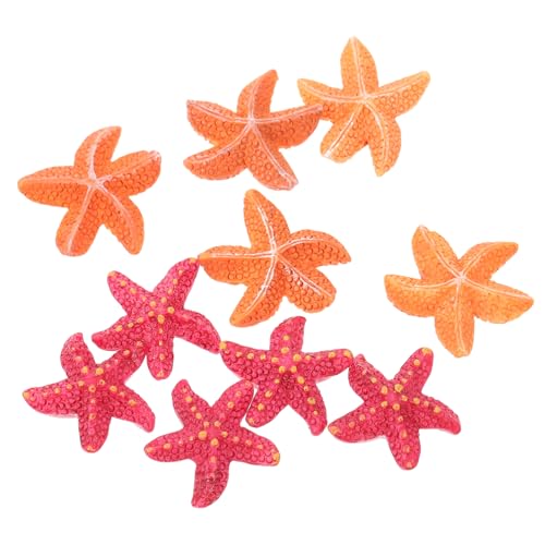 BELLIFFY 10 Stück Teiliges Realistische Seesterne Resin Deko für Aquarium und Terrarium Lebensechte Mikro landschaftsdeko in Rot und Gelb Umweltfreundliche Fischbecken Zubehör für von BELLIFFY